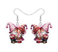 YAYAKO Graziosi orecchini romantici a forma di gnomo di San Valentino, regali per donne, orecchini in acrilico per San Valentino, gioielli per lei, Medio, Acrilico, Nessuna pietra preziosa