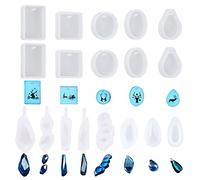 Yayatty 18 Pz Stampo Silicon Ciondolo Geometria Muffa di Silicone Stampo di Gioielli per Resina per La Produzione di Gioielli Artigianali