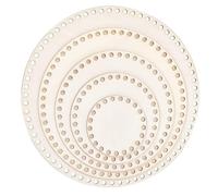 Yayatty 5 Pz Fondo Cestino di Legno, Cerchio Legno Naturale Fondo Cesto Base in Legno per Uncinetto, Uncinetto Cestino Base In Legno per Cesto Fai da Te Tessitura creazione Artigianale