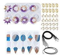 Yayatty Stampi in Silicone per Resina in Geometria, Stampi Silicone Resina Epossidica in A forma di Ingranaggio con Corda di Cera Nera e Fibbia Pendente per La Creazione di Gioielli