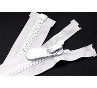YAYDAFSHSAI Cerniera unidirezionale in Resina, 15# 8# Resin Opening And Long Zip Down Jacket Zippers for Sewing Extra Large Plastic Zipper Fashion Accessories(White,120cm)