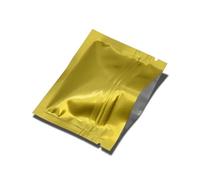 YAYDAFSHSAI Sacchetti con Chiusura a Zip in Mylar, Sealable Sample Baggies, 100pcs 7.5 * 6.3cm Heat Seal Aluminum Foil Ziplock Bags Flat Zip Lock(Gold)