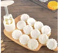 YAYDAFSHSAI Stampo per mooncake, Mooncake Bath Bomb Cookie Stamps Mold ABS Plastic White Flower Animal Zodiac Patterns 50g Pack of 1 Set(Zodiac Signs)