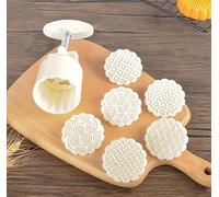 YAYDAFSHSAI Stampo per mooncake, Mooncake Bath Bomb Cookie Stamps Mold ABS Plastic White Flower Animal Zodiac Patterns 50g Pack of 1 Set(Classical Patterns)