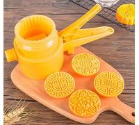 YAYDAFSHSAI Stampo per mooncake, Orange Mooncake Mould with Flower Cookie Stamps for Baking Cake DIY, Multiple Weights(100g 4Pcs)