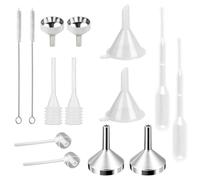 YAYNO 14 pezzi alluminio mini imbuto in metallo Set di Imbuti plastica contagocce dispenser imbuto piccolo per bottiglia archiviazione olio essenziale,riempimento piccola bottiglia,cosmetici,sabbia