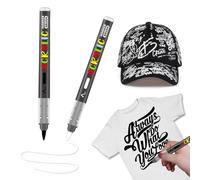 YAYNO 2 pezzi Marcatore Pennarello per tessuti pennarello Bianco e nero per tessuti per dipingere su tessuto Pennarello Indelebile per Legno Vetro Ceramica Tela Metallo 1,0 - 5,0 mm pennarelli tessili