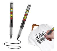 YAYNO 2 pezzi Marcatore Pennarello per tessuti pennarello nero per tessuti per dipingere su tessuto Pennarello Indelebile per Legno Vetro Ceramica Tela Metallo 1,0 - 5,0 mm pennarelli tessili