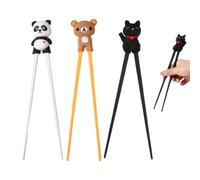 YAYNO 3 paia Bacchette per bambini Bacchette dolci Lucky Cat riutilizzabili e antiscivolo personalizzate per ramen set di apprendimento rimovibile design carino