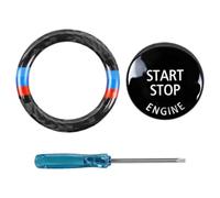 YAYNO Copertura Pulsante Start Stop Copertura Pulsante Start Auto Adesivo Interruttore Accensione Motore Start Pulsante Accessorio Compatibile con BMW 3 5 X5 X6 Serie E90 E60 E70