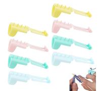 YAYNO Set da 8 Anelli Uncinetto Regolabili con Guida per Filati Avvolgitore Maglieria Supporto Filati e Porta Dita Strumenti in Plastica Lavori a Maglia Uncinetti e Tricotin
