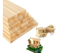 YAYODS 100 bastoncini di legno quadrati da 10 mm, non finiti, bastoncini quadrati in tiglio naturale, per artigianato fai da te e intaglio (250 mm x 10 mm x 10 mm)