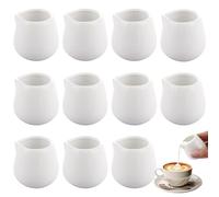 YAYODS 12 piccole brocche per latte in ceramica da 110 ml, brocca bianca per salsa, zuccheriera, mini brocca per versare il latte per salse al latte e tè, adatta per casa, cucina, ufficio, bar