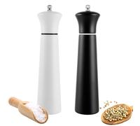 YAYODS 2 macinasale e pepe in legno - macinapepe nero e bianco - 22 cm macina spezie con macina in ceramica - Set macinino sale e pepe per pepe, peperoncino