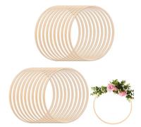 YAYODS 20 anelli in legno per fai da te, 23 cm, anelli decorativi da appendere, in legno, in bambù, per fai da te, anelli in legno macramè, acchiappasogni, per matrimoni, ghirlande e artigianato fai
