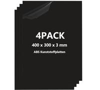YAYODS 4 pannelli in plastica ABS per esterni, 3 mm, 40 x 30 cm, piastra in plastica nera, piastra in ABS, per modellismo, tavolo di sabbia, fai da te, parafanghi, decorazione per la casa, espositore