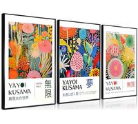 YAYOI Kusama Tela Decorazione da Parete 3 Pezzi Astratta Botanica Giapponese Arte Decorazione Della Parete Classica Tokyo Foto Insegna Estetica Bagno Cucina Galleria Soggiorno