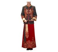 YAYREC Abito da Sposa，Vestito， Abito da Sposa Cinese Maschile Xiuhe Dragon e Phoenix Gowns Set Tradizionali Cheongsam Vestaglia Sposato(XX-Large)