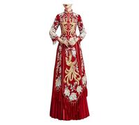 YAYREC Abito da Sposa，Vestito， Abito da Sposa Cinese Xiuhe con Splendidi Top Ricamati, Abito Qipao for Occasioni Come Matrimonio e Fidanzamento.(Medium)