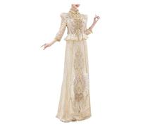 YAYREC Abito da Sposa，Vestito， Abito da Sposa Cinese Xiuhe, splendido Abito Qipao con Top Ricamati for Occasioni Come Il Matrimonio(Style1,Medium)