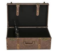 YAYREC Valigia Vintage,Forziere Del Tesoro, Valigia vintage in pelle antica, baule del tesoro, espositore for fotografia di viaggio, decorazione for finestre(54x34x20cm)