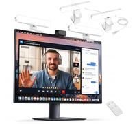 yAyusi Illuminazione per Videoconferenza a Doppia Lampada, Luce per Webcam con Telecomando e Controllo Touch, Illuminazione Zoom per Computer, Luce LED per Monitor e Laptop per Stream/Video (Bianco)