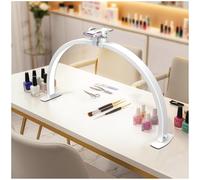 yAyusi Mezza Luna Lampada, 74CM 35W Pieghevole Lampada da Tavolo per Unghie con Supporto per Cellulare, 3 Modalità, 10 Livelli di Luminosità Regolabili, Adatti per Bellezza/Nail Art/Tatuaggio