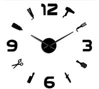 YAZCC Accessori per Parrucchieri Orologio da Parete Grande Fai-da-Te Specchio Acrilico Strumenti per Parrucchiere Orologio da Parete Grande Senza Cornice (Nero)