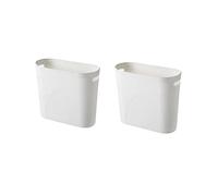 YAZEES Hundred Families Bagno piccolo bidone della spazzatura, 3 galloni in plastica sottile, set di 2, bianco