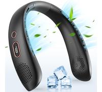 YAZEKY Ventilatore da Collo, Ventilatore da Collo Portatile USB Silenzioso Senza Lama con Flusso d'Aria a 360°,Mini Ventilatore Personale (Nero intenso)(black-3) (Nero)