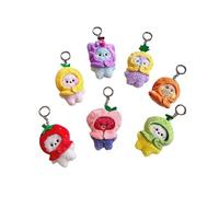 YAzgan Kpop Portachiavi peluche BTS BT21 bambino frutta serie portachiavi ciondolo borsa scuola portachiavi decorazione per fan (7 pezzi)