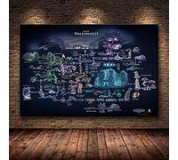 YAZHULUCK Decor Pittura Hollow Knight Mappa The Game Poster HD Tela Pittura Di Nidosacro Poster Wall Art Canvas Per bambini 80x120cm (32x47in) Senza cornice