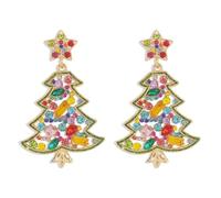 YAZILIND Albero di Natale Orecchini, Colorato Stella Fiocco Ciondolo Orecchini, festa di Festa di Natale, Gioielli per Donna(Colore)
