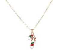 Yazilind Natale Collane per Le Donne Albero di Natale Alce Guanti di Canna da Stampella Ciondolo Collana Vacanza Gioielli(#9)