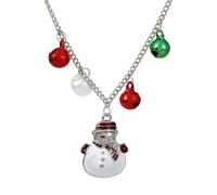 Yazilind Natale Collane per Le Donne Albero di Natale Pupazzo di Neve, Babbo Natale, Alce Corona Campana Collana con Pendente da Donna Maglione Clavicola Catena Holiday Gioielli(#6)