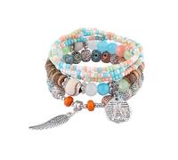 Yazilind Naturale Bohemien di Parigi Bracciale con Perline & Elastico - Terrosi Viaggio di Gioielli per Le Donne