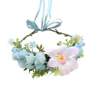 YAZILIND Sogno Blu e Rosa Floreale Archetto con Sky Blue Ribbon - Fata Principessa Capelli Corona per il Cosplay & Festival