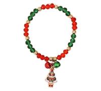 Yazilindi Natale del Braccialetto di Perline di Babbo Natale, Albero Bell Ciondolo Perline Colorate Catena Bracciali Vacanza Festival di Gioielli per Le Donne(Albero)