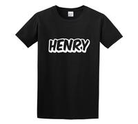 yazina Henry Firstname Boys Printed Fun Design Print Unisex T-Shirt Printed Tee Black Mens Top Shirt M