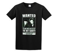 yazina Home Alone The Wet Bandits Wanted Poster Unisex T-Shirt Printed Tee Black Mens Top Shirt S