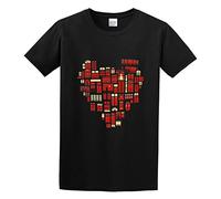 yazina Home Is Where The Heart Unisex T-Shirt Printed Tee Black Mens Top Shirt S