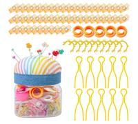 Yaztauho Fermagli per Tessuto da Cucito - Set Completo di 76,Clip da Cucito su Tessuto E Cuscinetto per Spille con Barattolo,per Adulti, Anziani, Principianti, Professionisti, per Ricamo, Maglieria E