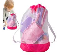 Yaztauho Giochi da Spiaggia per Bambini | Giocattoli Costruzione Castelli Sabbia con Secchiello Pieghevole e Sacchetto Rete - Include Stampini Rastrello Pala per Bambini Piscina Giardino Parco