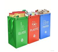 Yaztauho Sacco Porta Rifiuti Pieghevole - Riutilizzabile Per Spazzatura - 3 Pezzi Borse Contenitore Riutilizzabili per Bagno Casa Ufficio Armadio Cucina Lavanderia