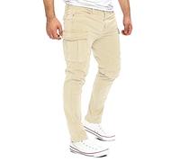 Yazubi Jayden - Pantaloni in Cotone da Uomo - Pantaloni Cargo Slim Fit da Uomo - Pantaloni Cargo Elasticizzati, Beige (Rainy Day 135304), W38/L30