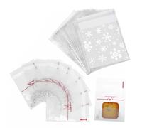 YAZWUR 200 sacchetti autoadesivi, sacchetti di cellophane piccoli, bustine trasparenti, bustine per confetti, sacchetti trasparenti per caramelle, caramelle natalizie, biscotti, torte (Piccolo)