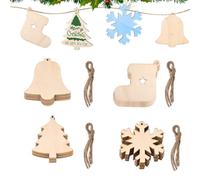 YAZWUR 40 Pezzi Decorazioni Natalizie da Dipingere, Addobbi per Albero di Natale in Legno, Pendenti Natalizi, Lavoretti Creativi per Bambini, Decorazioni Fai-da-Te per Albero di Natale