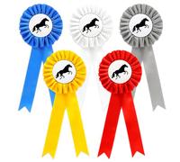 YAZWUR 5 Pezzi Coccarde Premio per Gare di Equitazione, Medaglie per Concorsi Ippici e Eventi Sportivi (Multicolore)