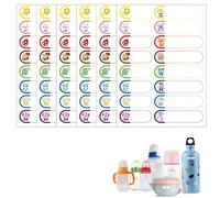 YAZWUR Etichette adesive impermeabili, confezione da 160 etichette autoadesive personalizzate, lavabili in lavastoviglie, per bambini e scuole materna, biberon, tazza con beccuccio
