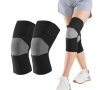 YAZWUR Ginocchiera in bambù con compressione, 1 paio, ortopedica elasticizzata, fascia per supporto e sollievo per dolori articolari, e slogature, ambidestra, adatta a uomini e donne (XL) (Grigio)